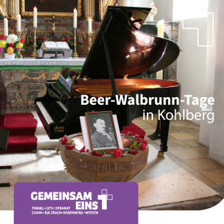 Ein Flügel und ein Portrait von Beer-Walbrunn in der Kohlberger Nikolauskirche